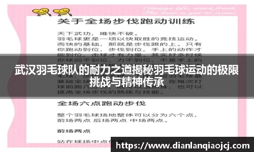 武汉羽毛球队的耐力之道揭秘羽毛球运动的极限挑战与精神传承